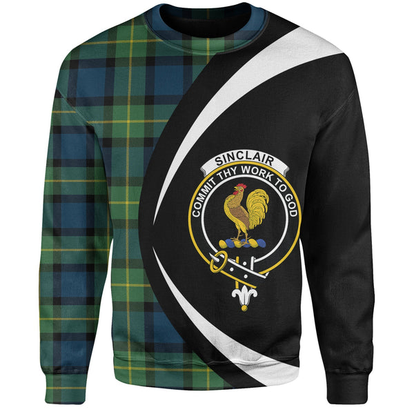 Sinclair of Ulster Modern Clan Badge Tartan Sweatshirt Circle Style Personalized