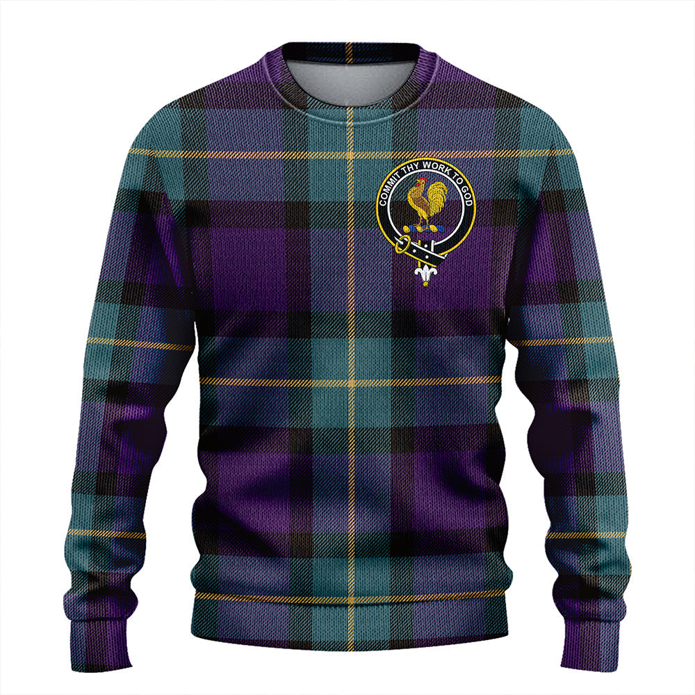 Sinclair of Ulster Weathered Clan Badge Tartan Knitted Sweater