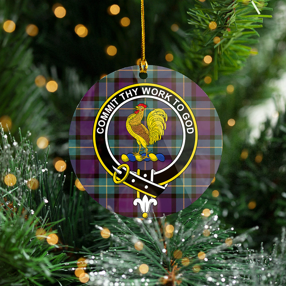 Sinclair of Ulster Weathered Clan Badge Tartan Plastic Christmas Ornaments