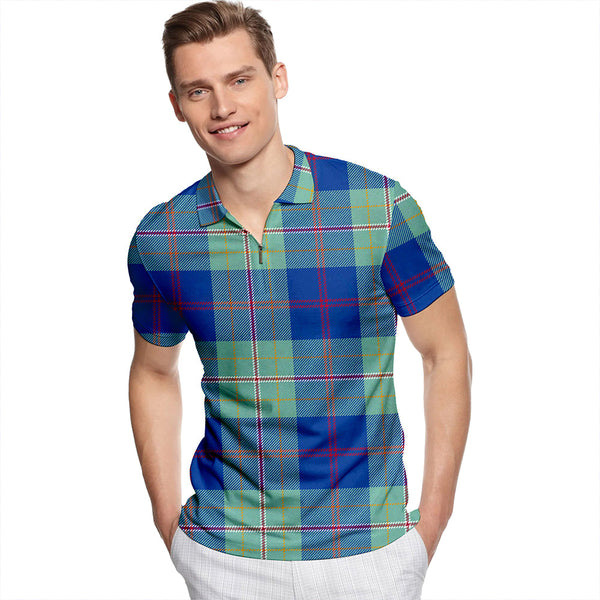 Singh Ancient Tartan Classic Lapel Zip Short Sleeve Polo