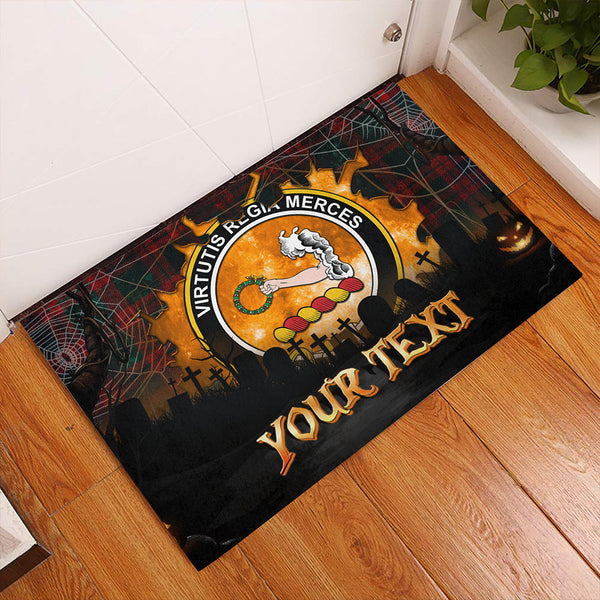 Skene Modern Clan Badge Tartan Personalize Doormat Happy Halloween Style