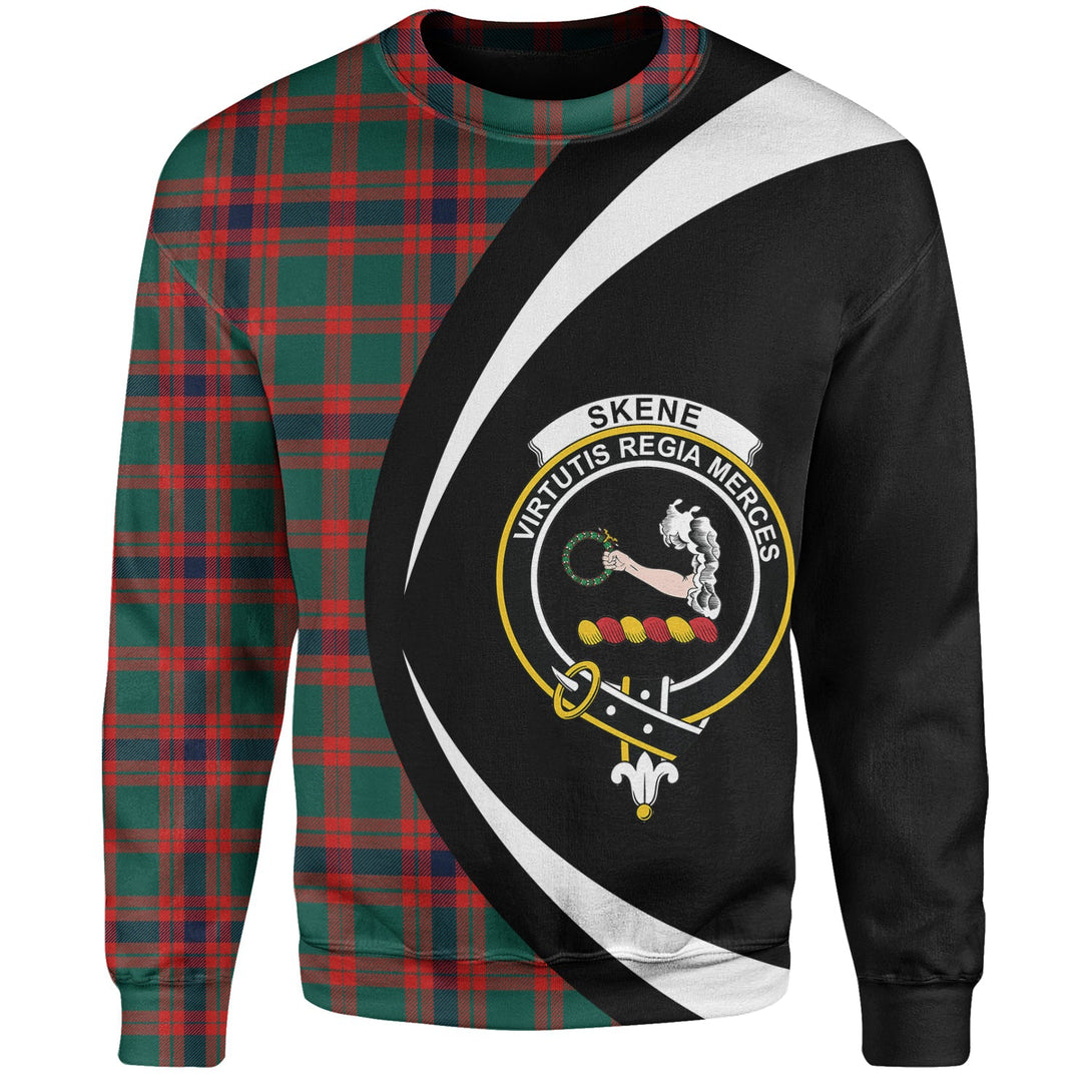 Skene Modern Clan Badge Tartan Sweatshirt Circle Style Personalized