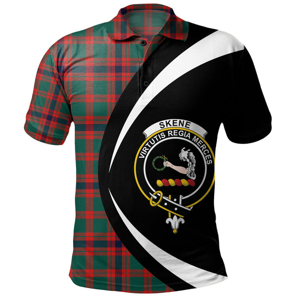 Skene Modern Clan Badge Tartan Polo Shirt Circle Style Personalized