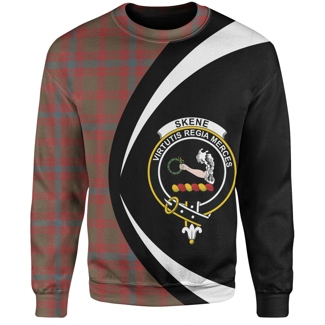 Skene Weathered Clan Badge Tartan Sweatshirt Circle Style Personalized