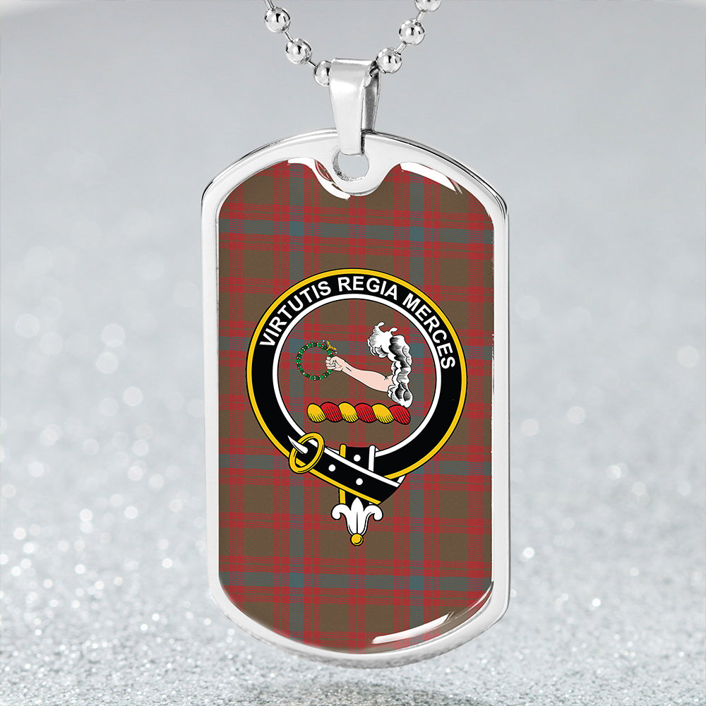 Skene Weathered Clan Badge Classic Tartan Dog Tag Necklace