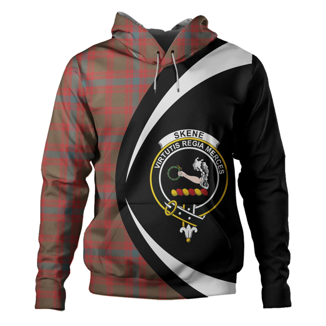 Skene Weathered Clan Badge Tartan Hoodie Circle Style