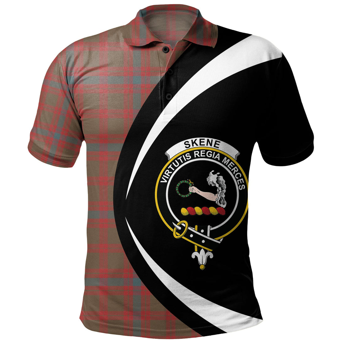 Skene Weathered Clan Badge Tartan Polo Shirt Circle Style Personalized