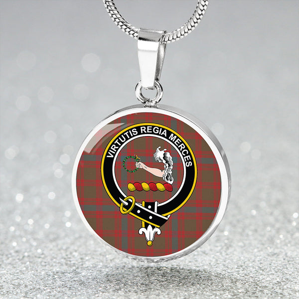 Skene Weathered Clan Badge Tartan Classic Circle Necklace