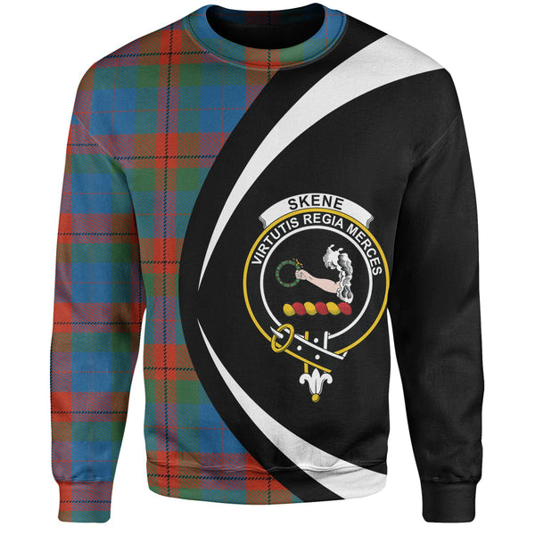 Skene of Cromar Ancient Clan Badge Tartan Sweatshirt Circle Style Personalized