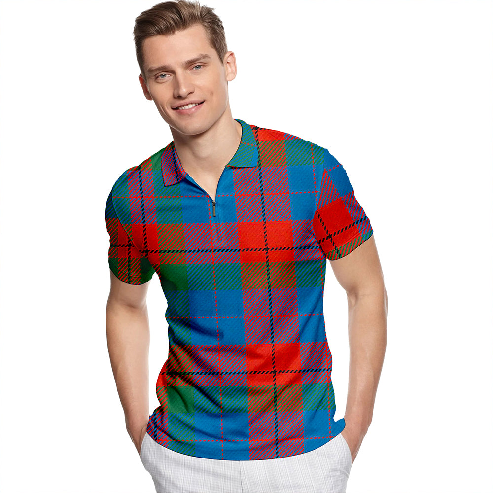 Skene of Cromar Ancient Tartan Classic Lapel Zip Short Sleeve Polo