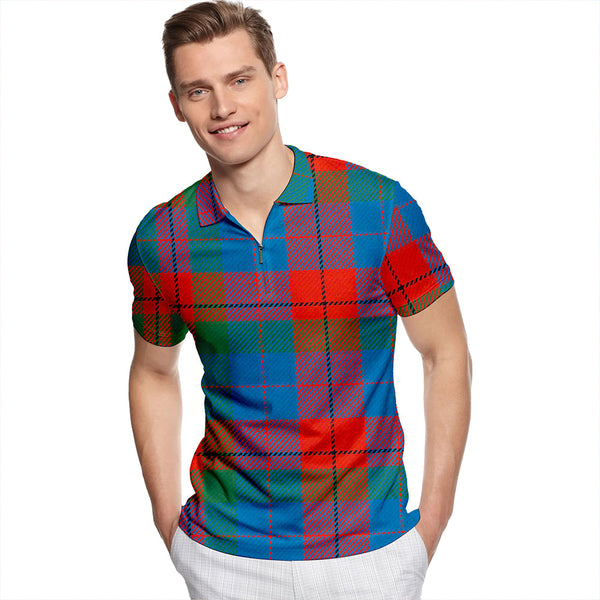 Skene of Cromar Ancient Tartan Classic Lapel Zip Short Sleeve Polo