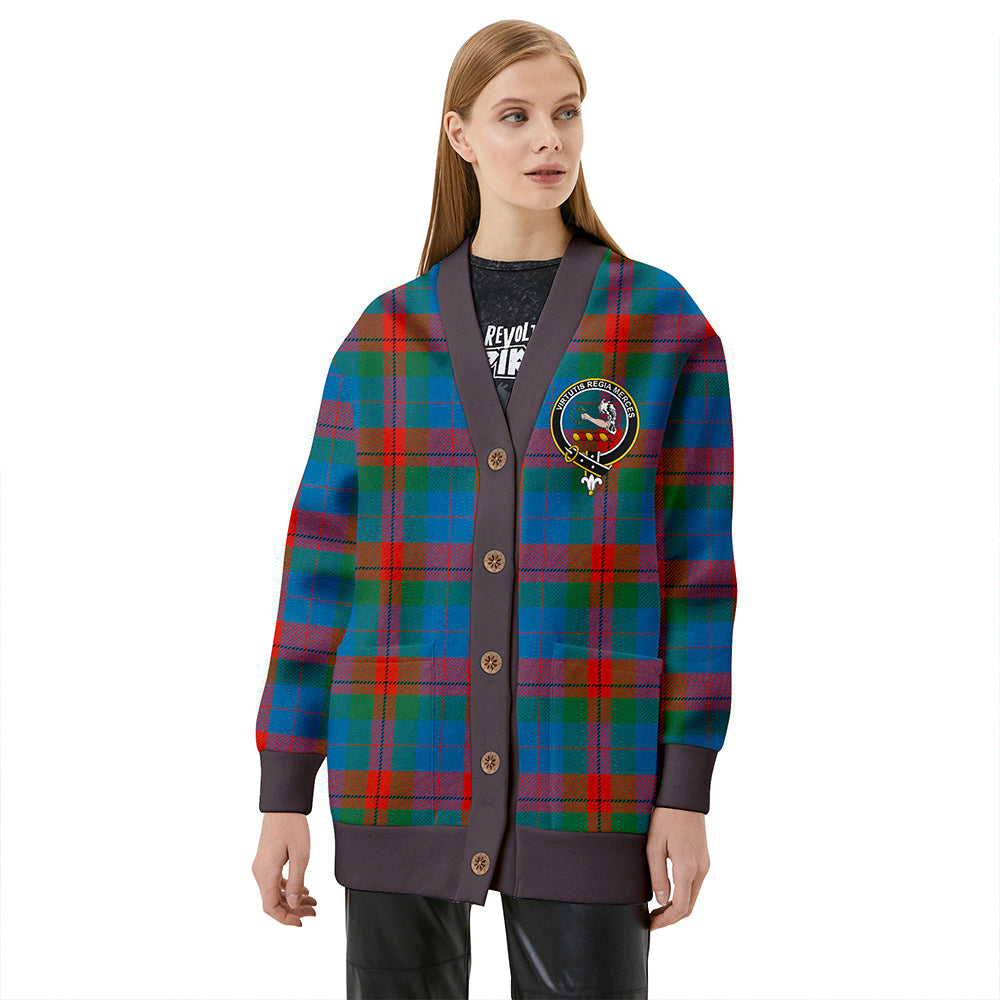 Skene of Cromar Ancient Clan Badge Tartan V-neck Cardigan