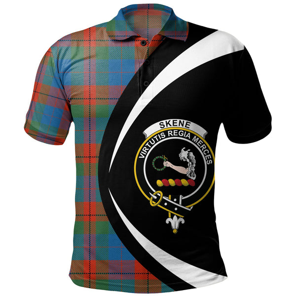 Skene of Cromar Ancient Clan Badge Tartan Polo Shirt Circle Style Personalized