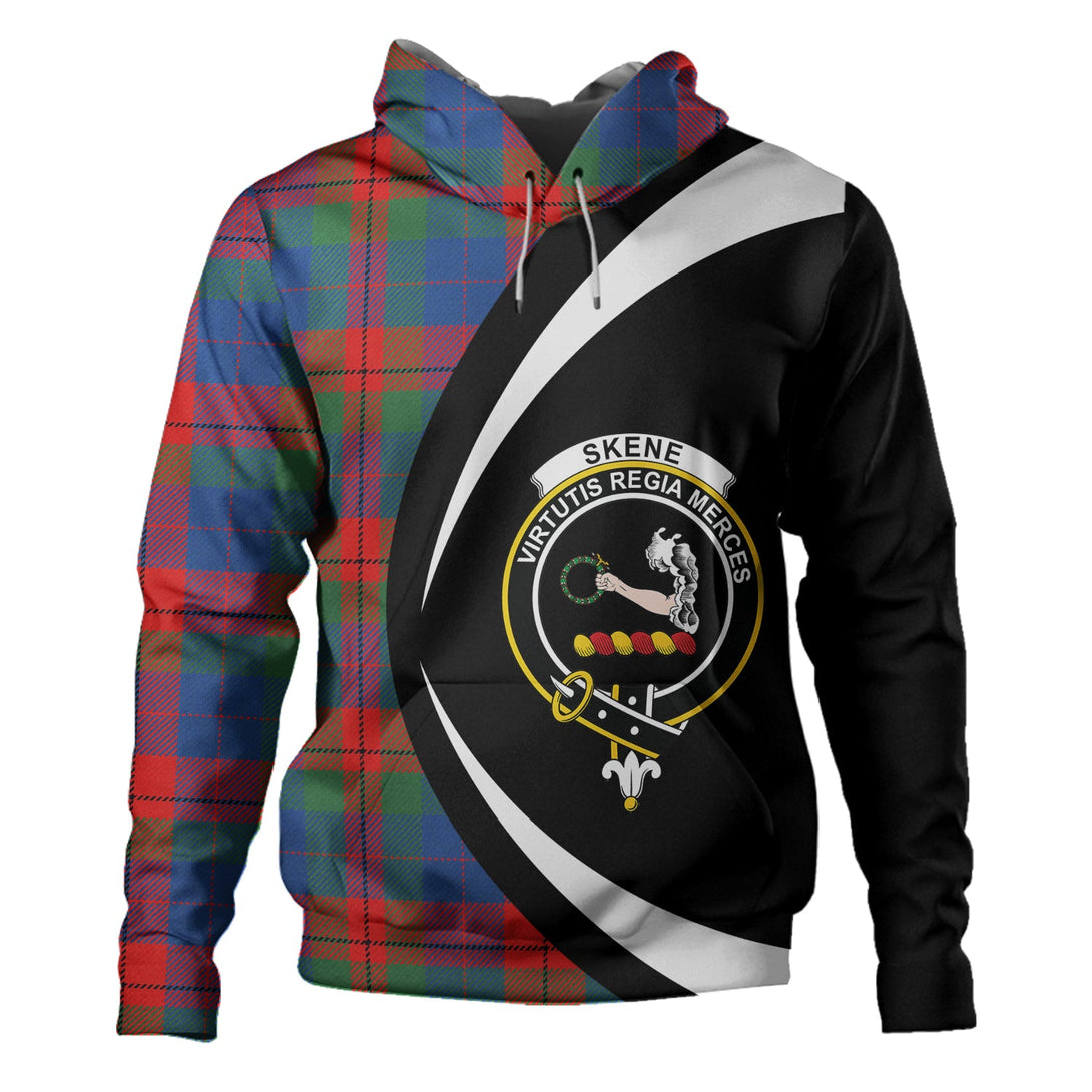 Skene of Cromar Modern Clan Badge Tartan Hoodie Circle Style