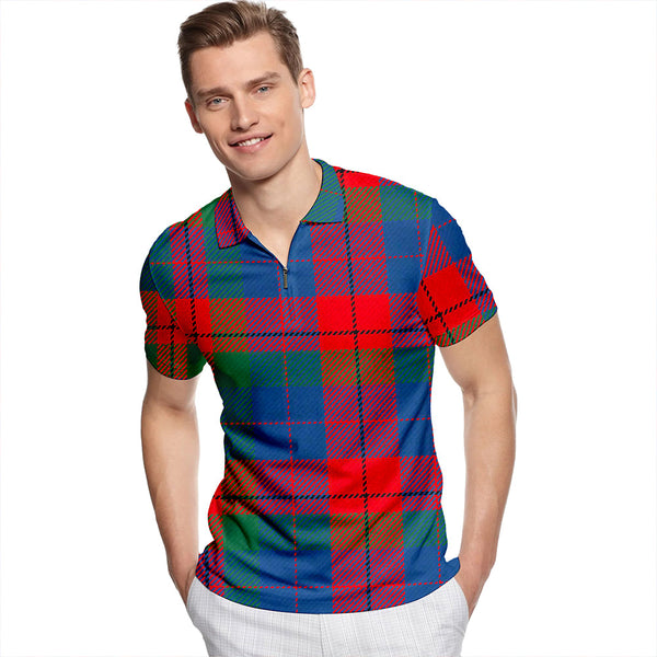 Skene of Cromar Modern Tartan Classic Lapel Zip Short Sleeve Polo