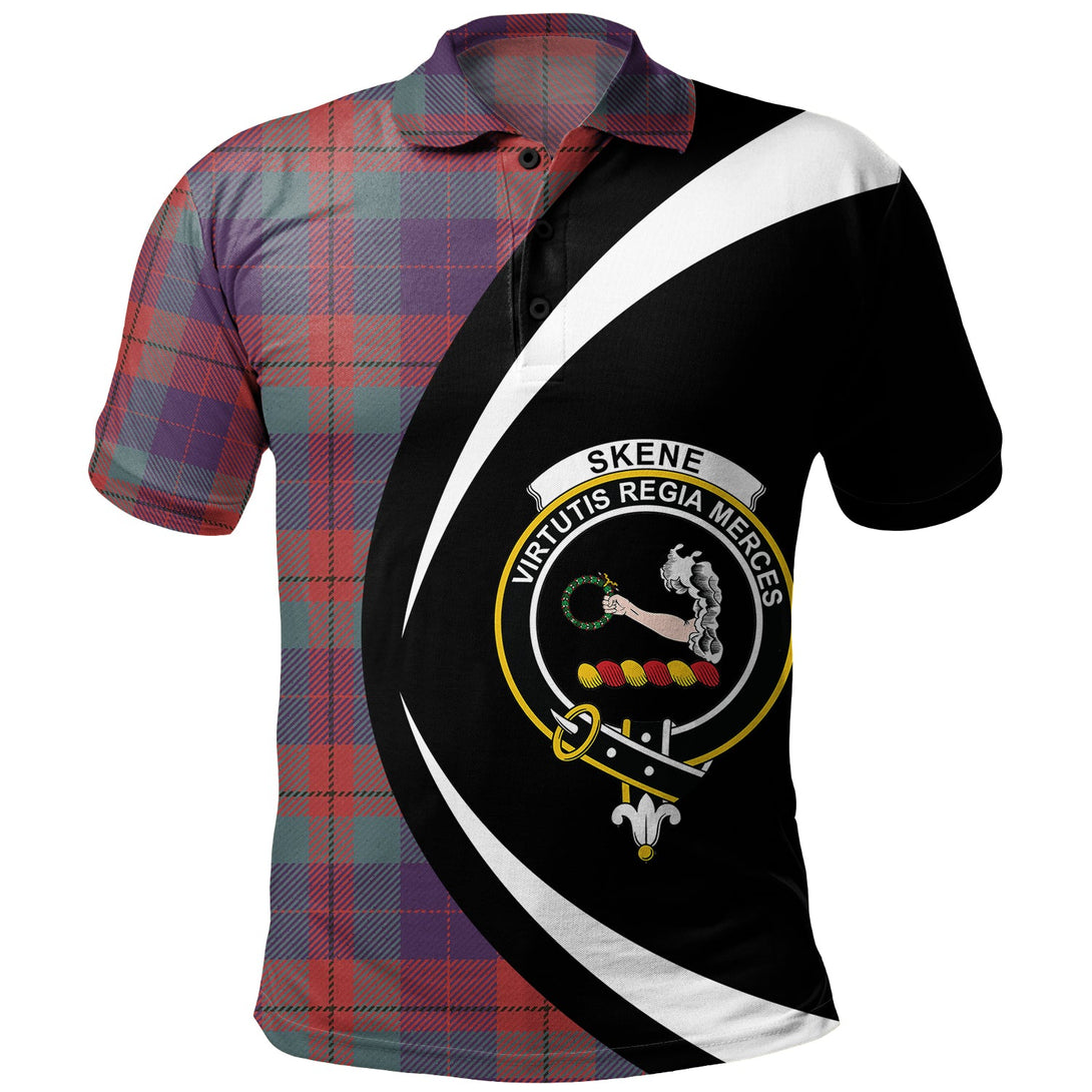 Skene of Cromar Weathered Clan Badge Tartan Polo Shirt Circle Style Personalized