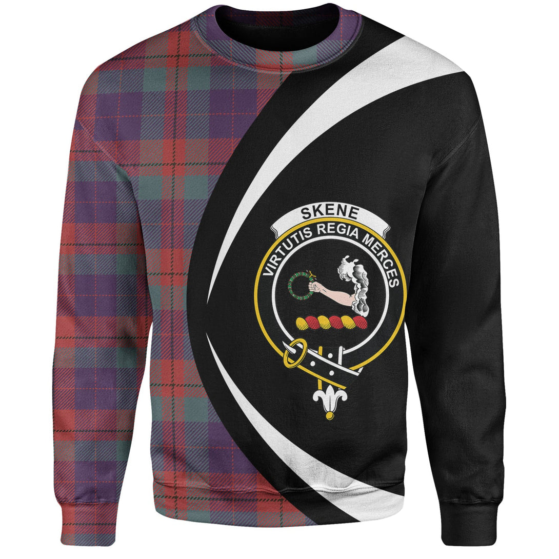 Skene of Cromar Weathered Clan Badge Tartan Sweatshirt Circle Style Personalized