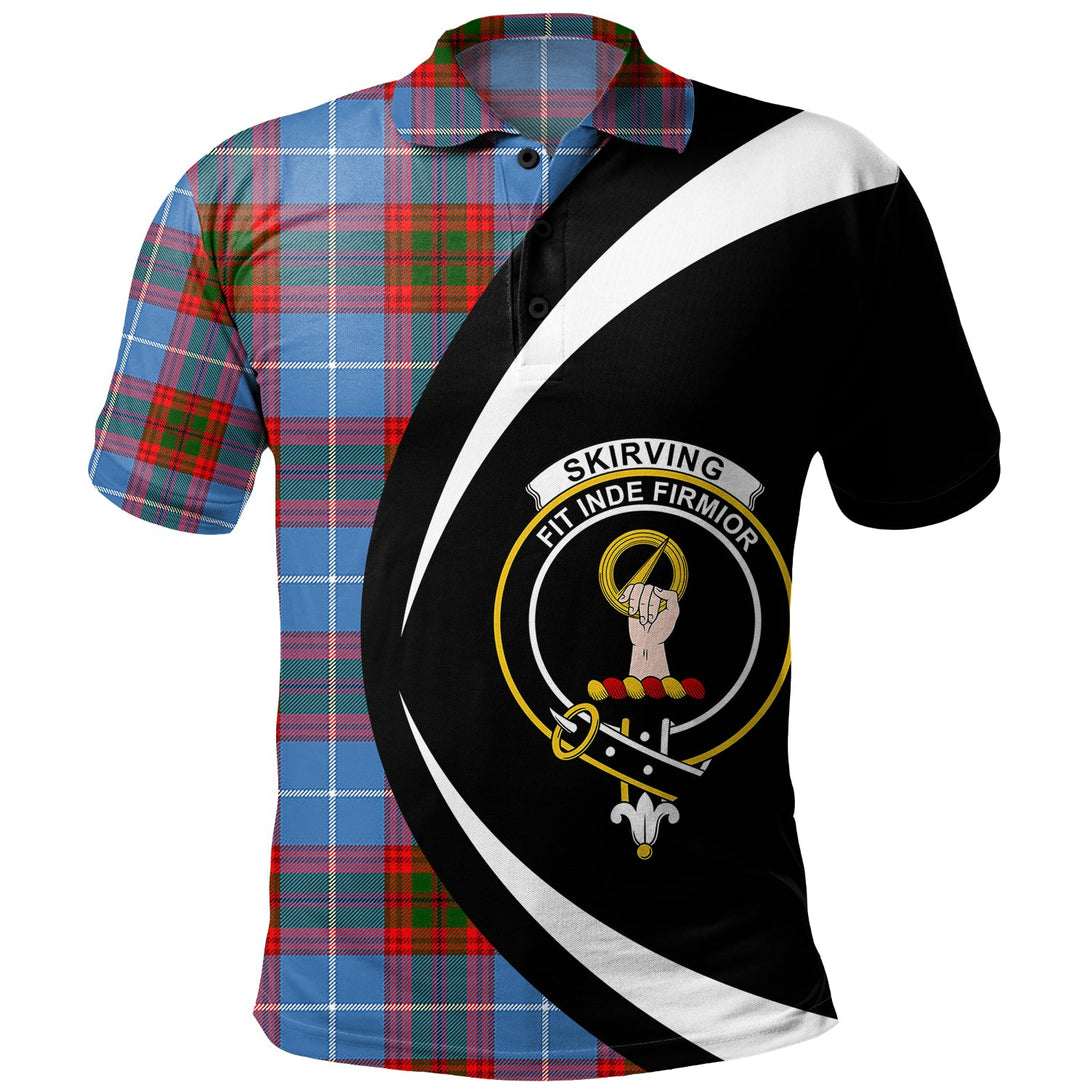 Skirving Clan Badge Tartan Polo Shirt Circle Style Personalized