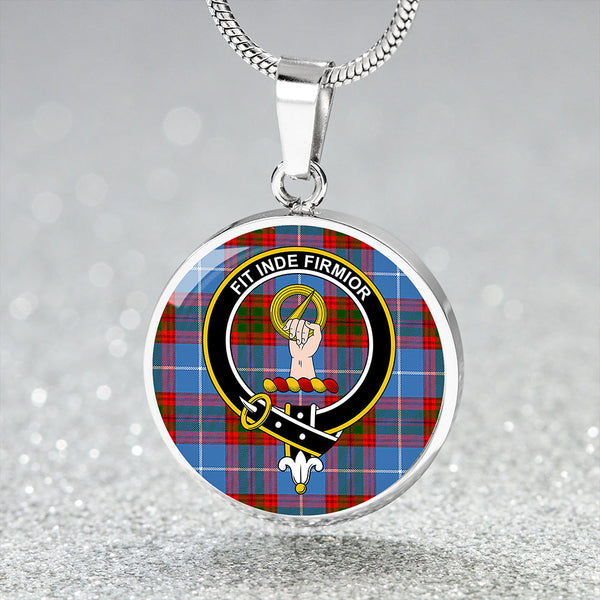 Skirving Clan Badge Tartan Classic Circle Necklace