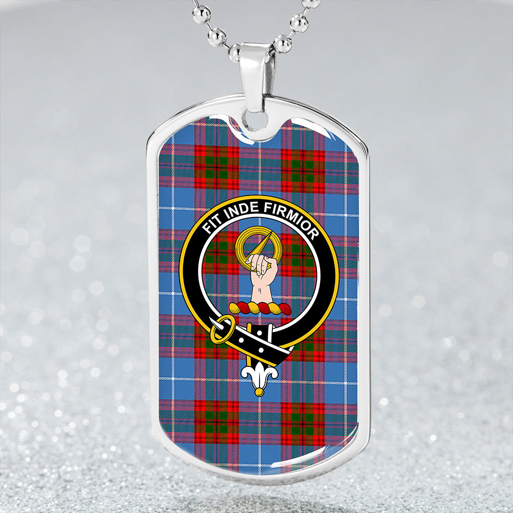 Skirving Clan Badge Classic Tartan Dog Tag Necklace