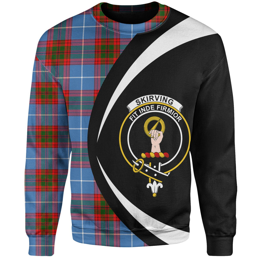 Skirving Clan Badge Tartan Sweatshirt Circle Style Personalized