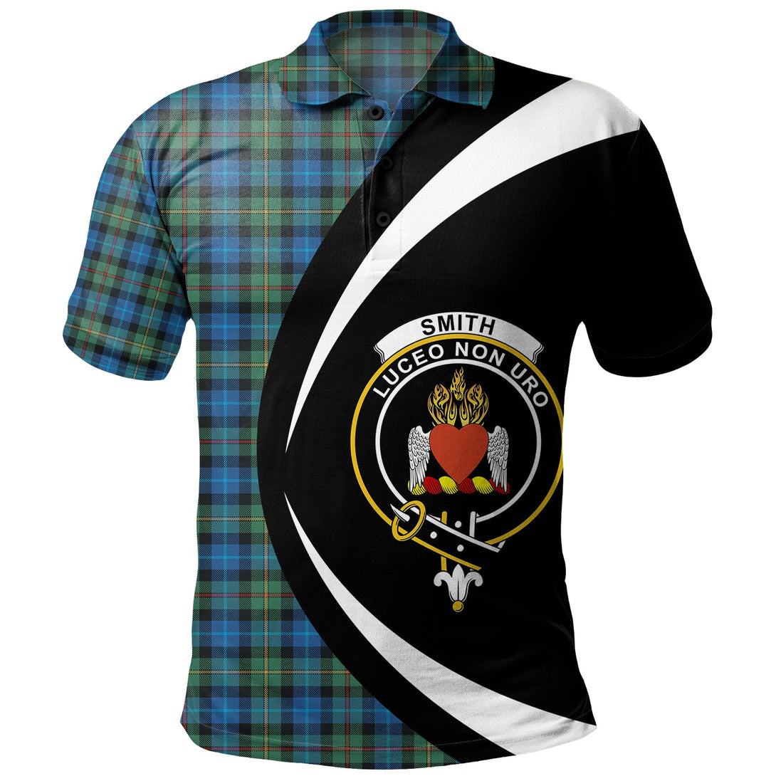 Smith Ancient Clan Badge Tartan Polo Shirt Circle Style Personalized