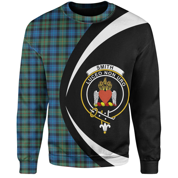 Smith Ancient Clan Badge Tartan Sweatshirt Circle Style Personalized