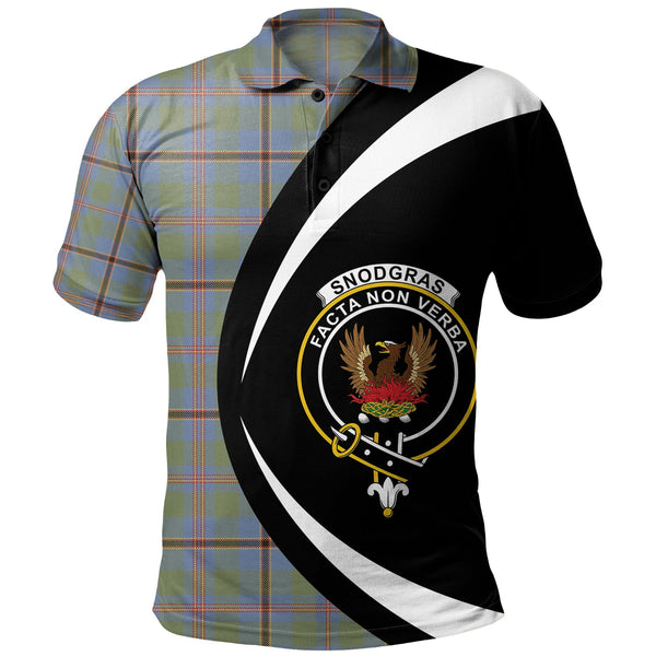 Snodgrass Weathered Clan Badge Tartan Polo Shirt Circle Style Personalized