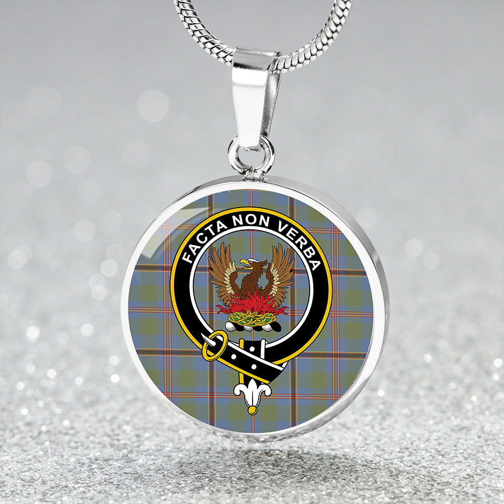 Snodgrass Weathered Clan Badge Tartan Classic Circle Necklace