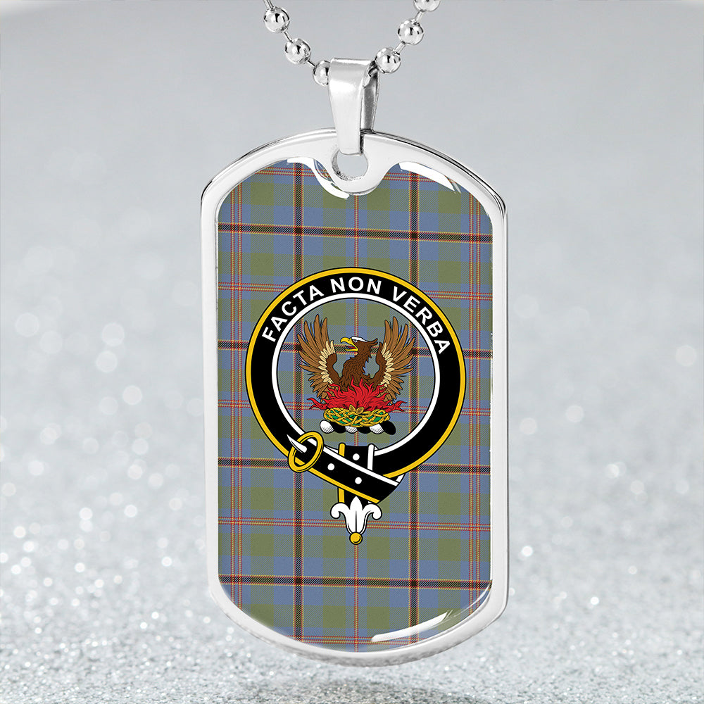 Snodgrass Weathered Clan Badge Classic Tartan Dog Tag Necklace