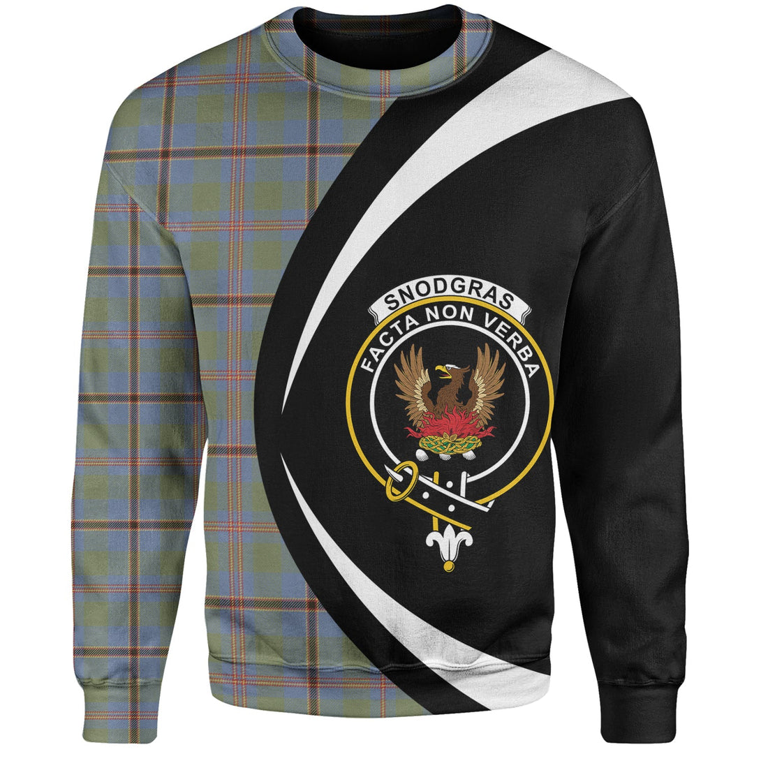 Snodgrass Weathered Clan Badge Tartan Sweatshirt Circle Style Personalized