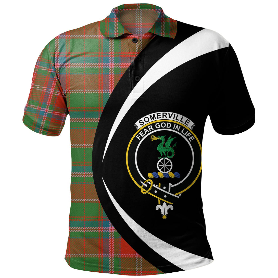 Somerville Ancient Clan Badge Tartan Polo Shirt Circle Style Personalized