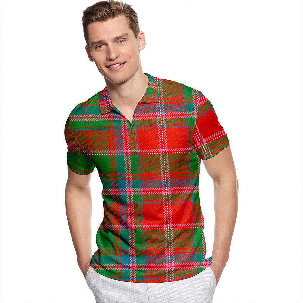 Somerville Ancient Tartan Classic Lapel Zip Short Sleeve Polo