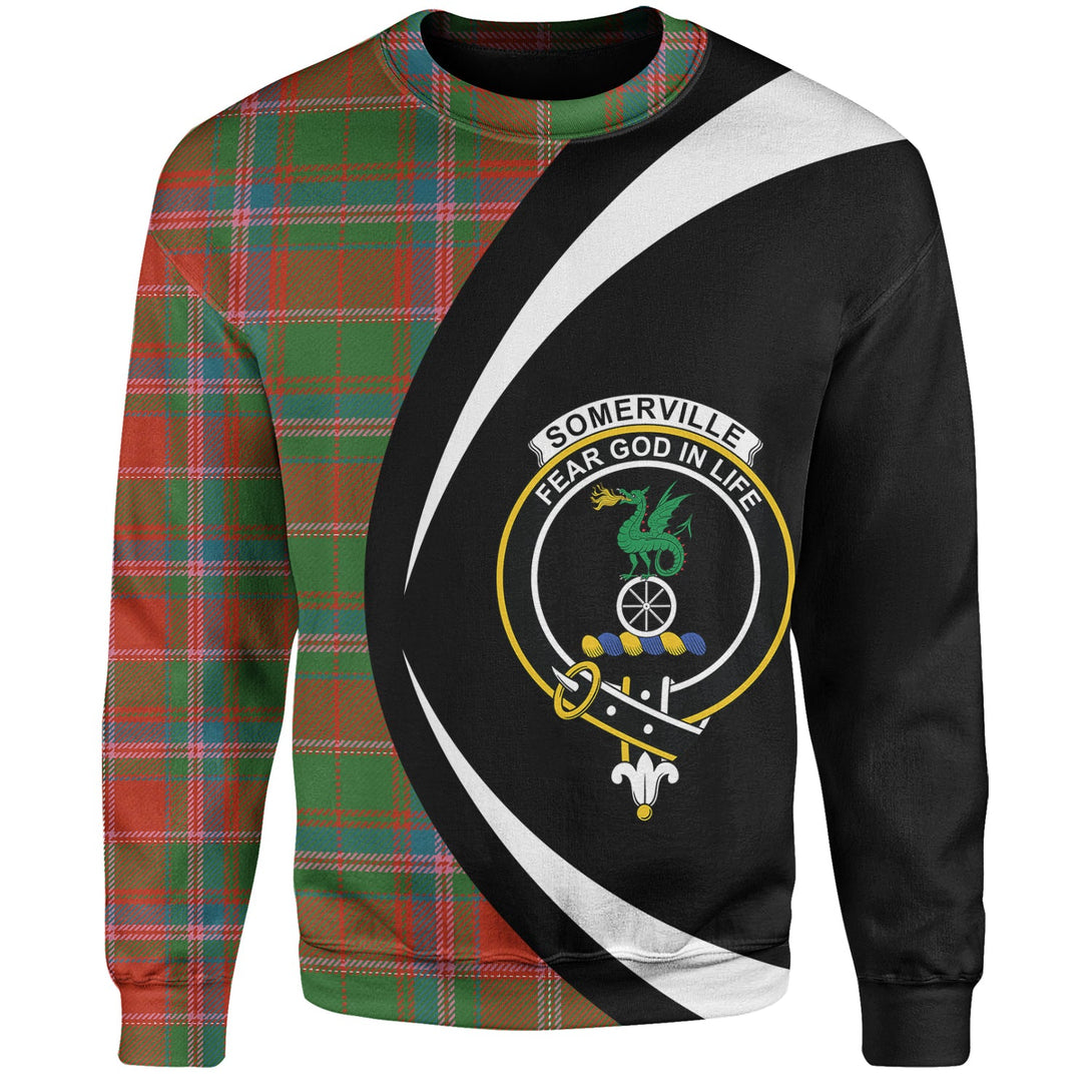 Somerville Ancient Clan Badge Tartan Sweatshirt Circle Style Personalized