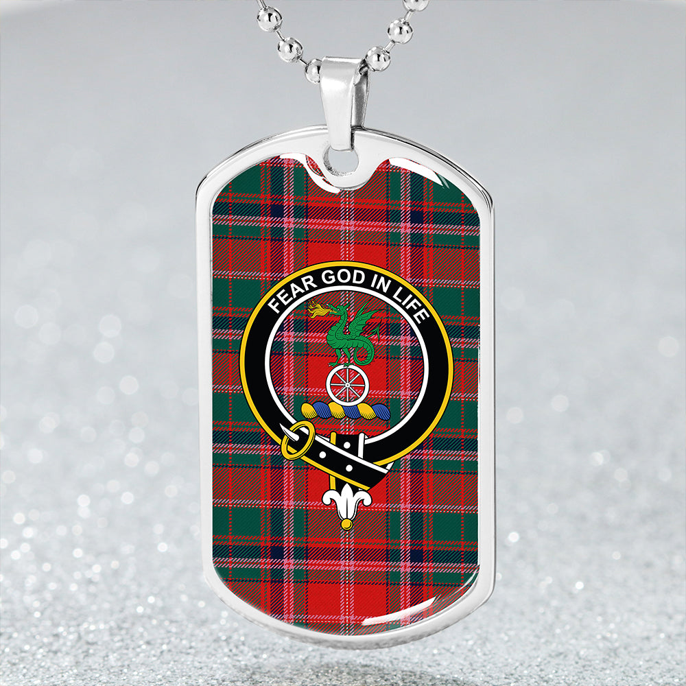 Somerville Modern Clan Badge Classic Tartan Dog Tag Necklace