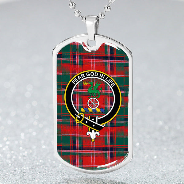 Somerville Modern Clan Badge Classic Tartan Dog Tag Necklace