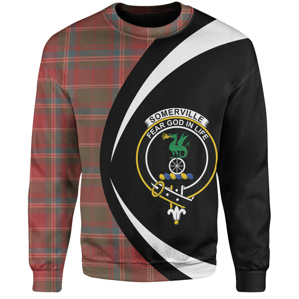 Somerville Weathered Clan Badge Tartan Sweatshirt Circle Style Personalized