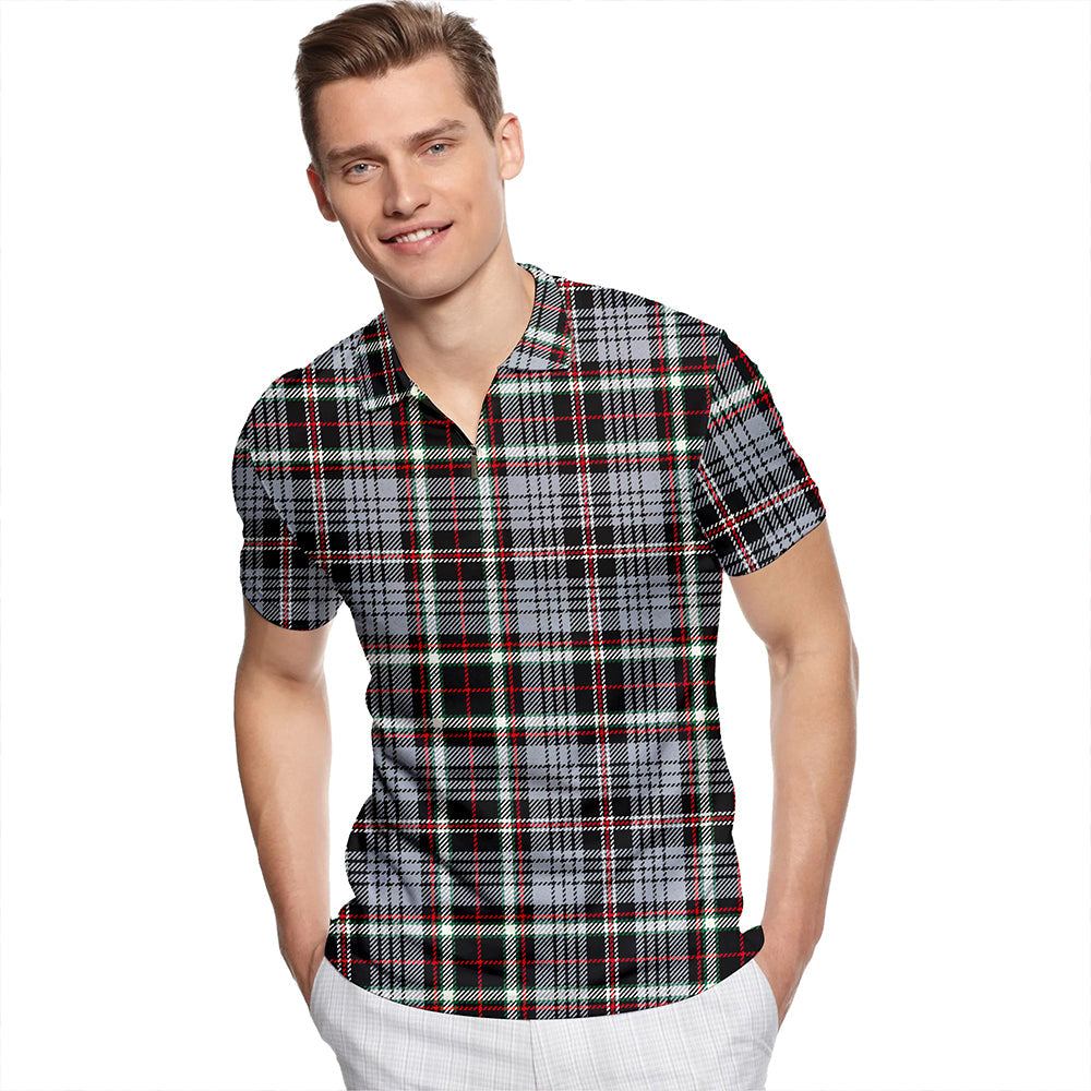 Southwick Modern Tartan Classic Lapel Zip Short Sleeve Polo