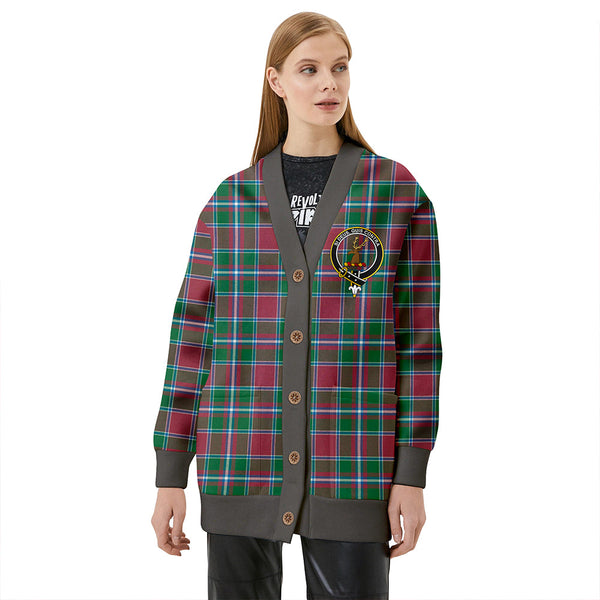 Spens Ancient Clan Badge Tartan V-neck Cardigan