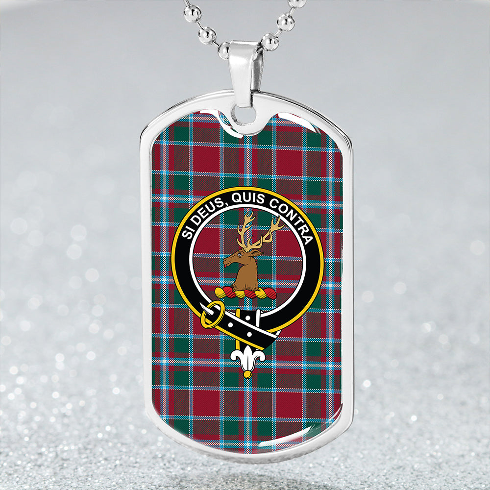 Spens Modern Clan Badge Classic Tartan Dog Tag Necklace