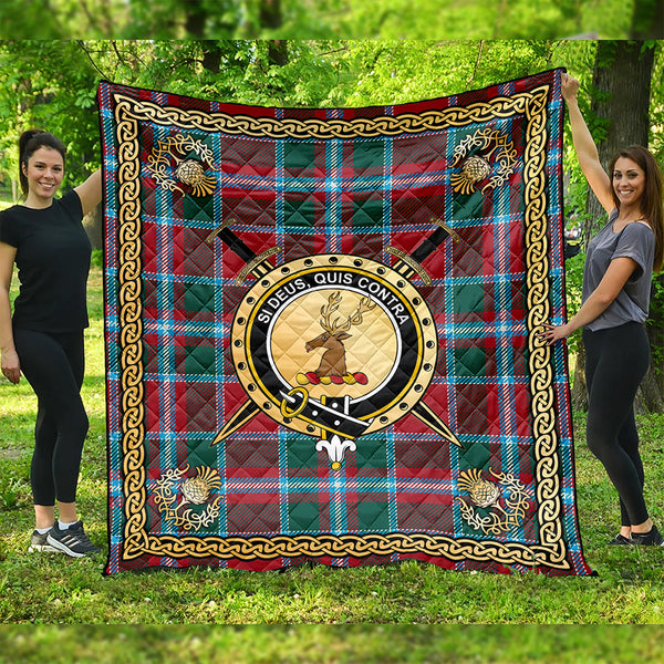 Spens Modern Clan Badge Tartan Premium Quilt Celtic Shield