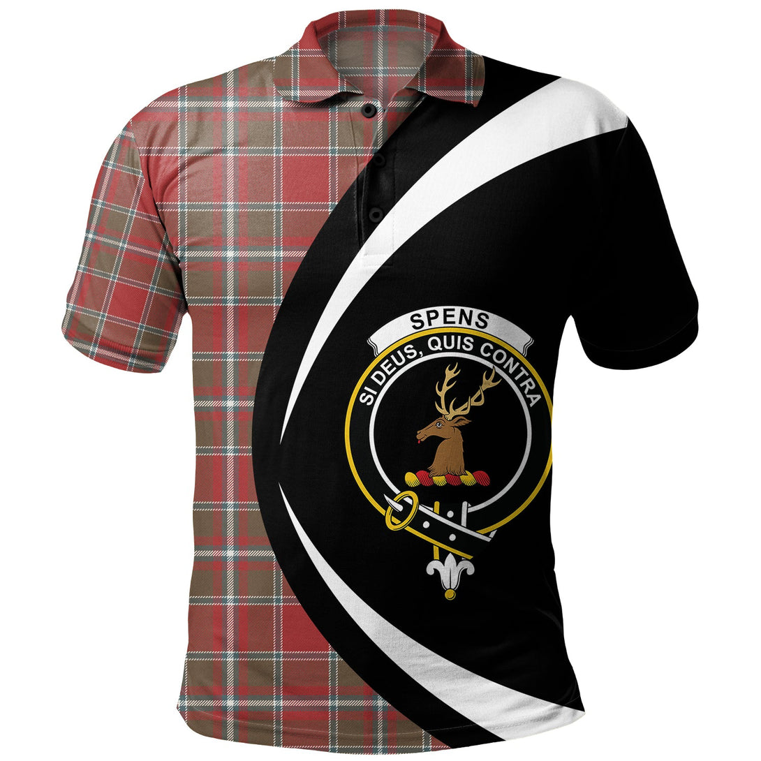 Spens Weathered Clan Badge Tartan Polo Shirt Circle Style Personalized