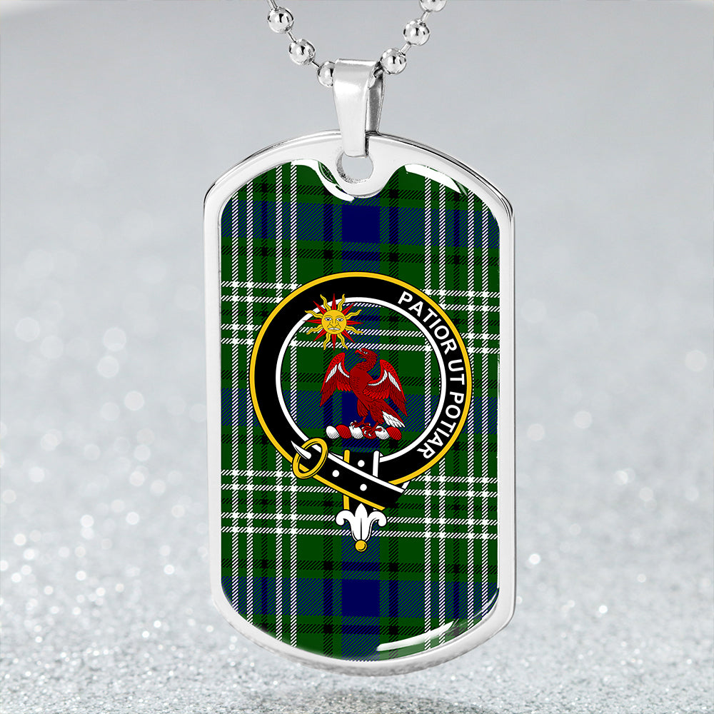 Spottiswood Clan Badge Classic Tartan Dog Tag Necklace