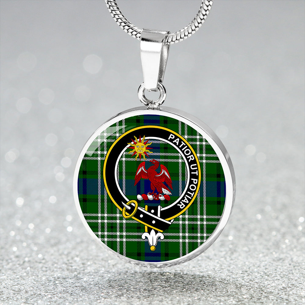 Spottiswood Clan Badge Tartan Classic Circle Necklace