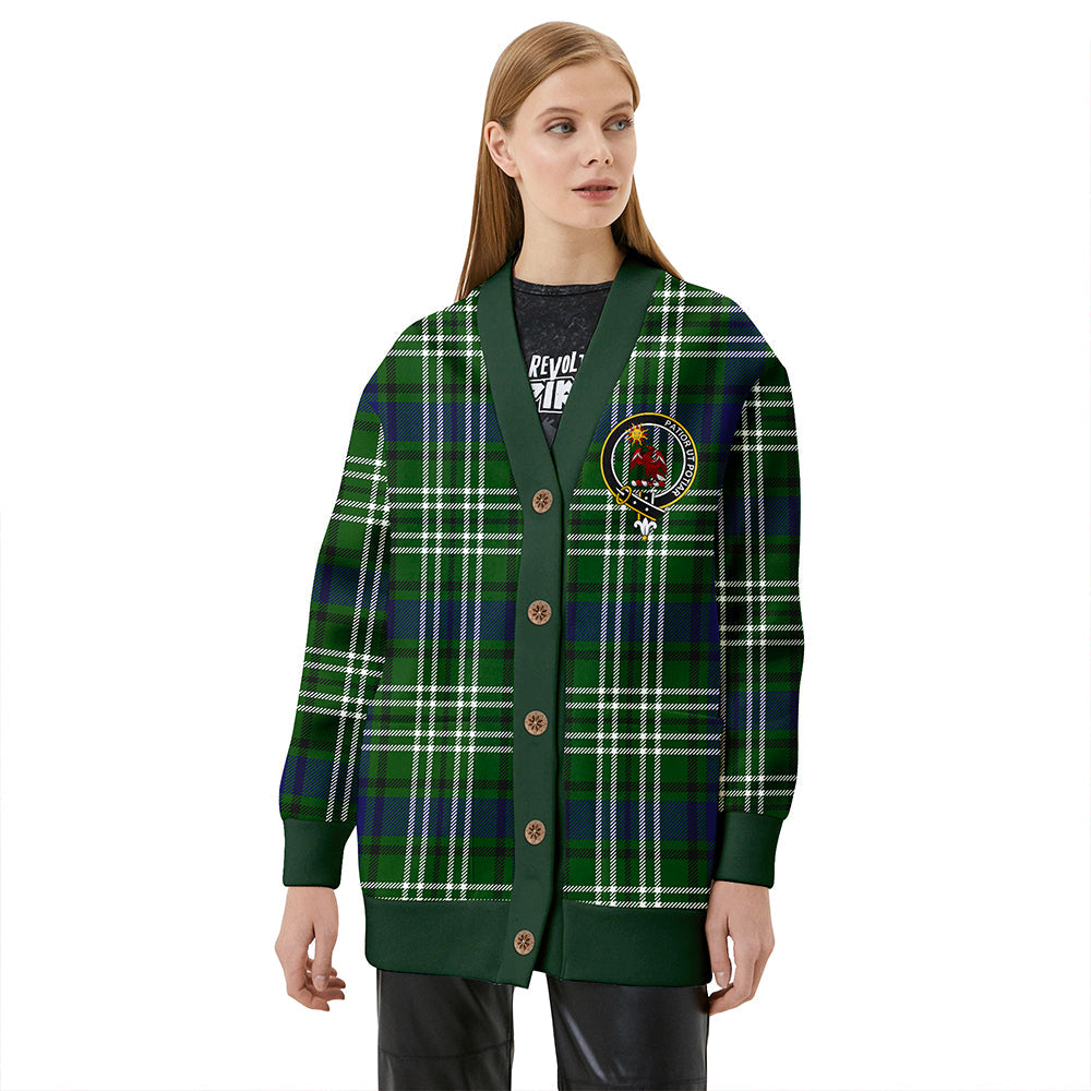 Spottiswood Clan Badge Tartan V-neck Cardigan