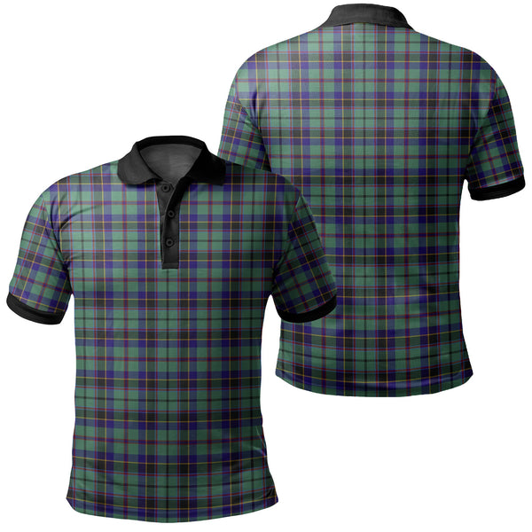 Stevenson Tartan Classic Polo Shirt Black Neck 2 Style