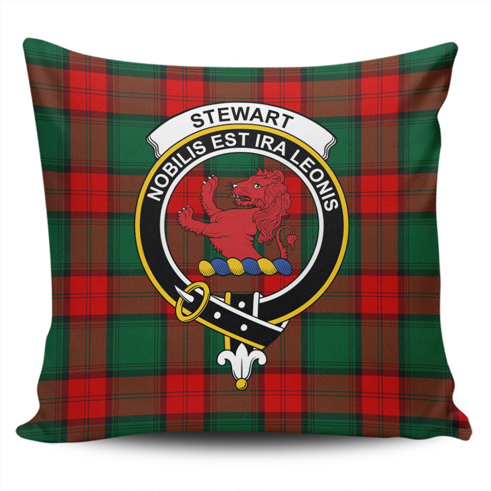 Stewart Atholl Modern Tartan Classic Crest Pillow Cover