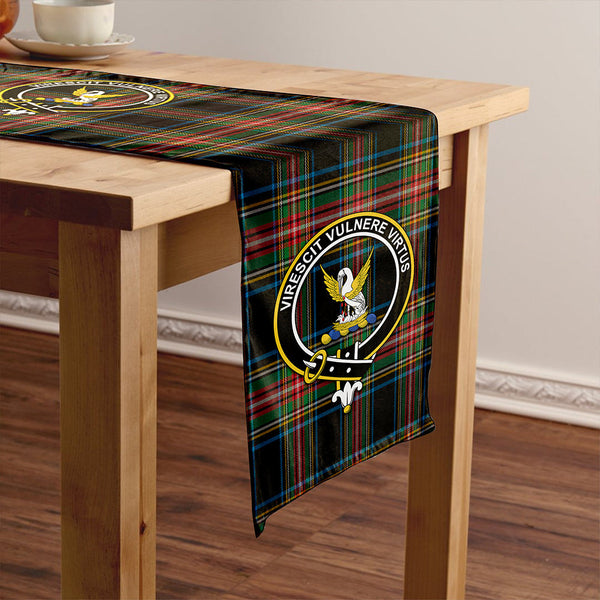 Stewart Black Ancient Clan Badge Tartan Table Runner