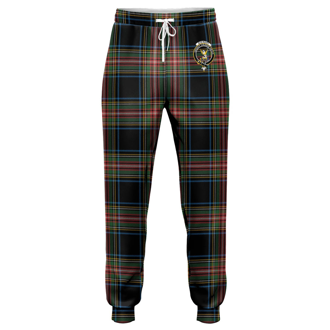 Stewart Black Ancient Clan Badge Tartan Jogger Pants