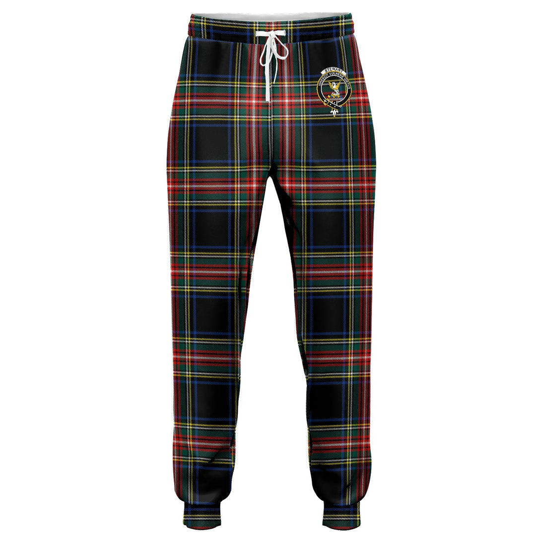 Stewart Black Modern Clan Badge Tartan Jogger Pants